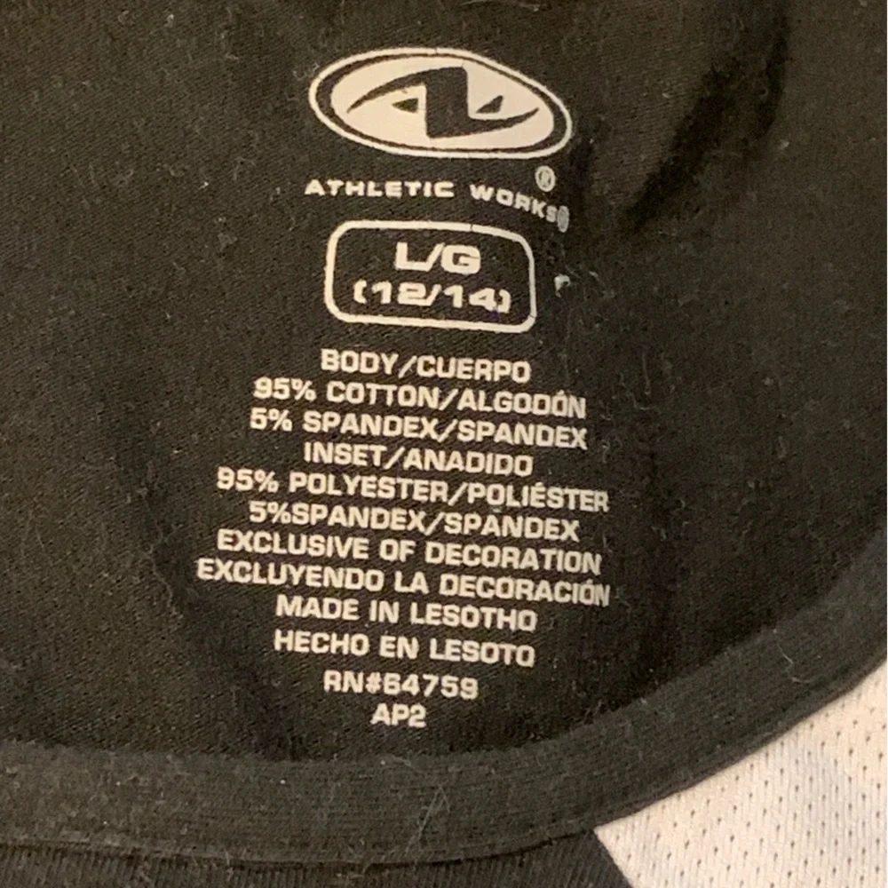 NWOT Althletic Works Black & White Short Sleeve T-Shirt - Size Large (12-14) - Picture 6 of 6